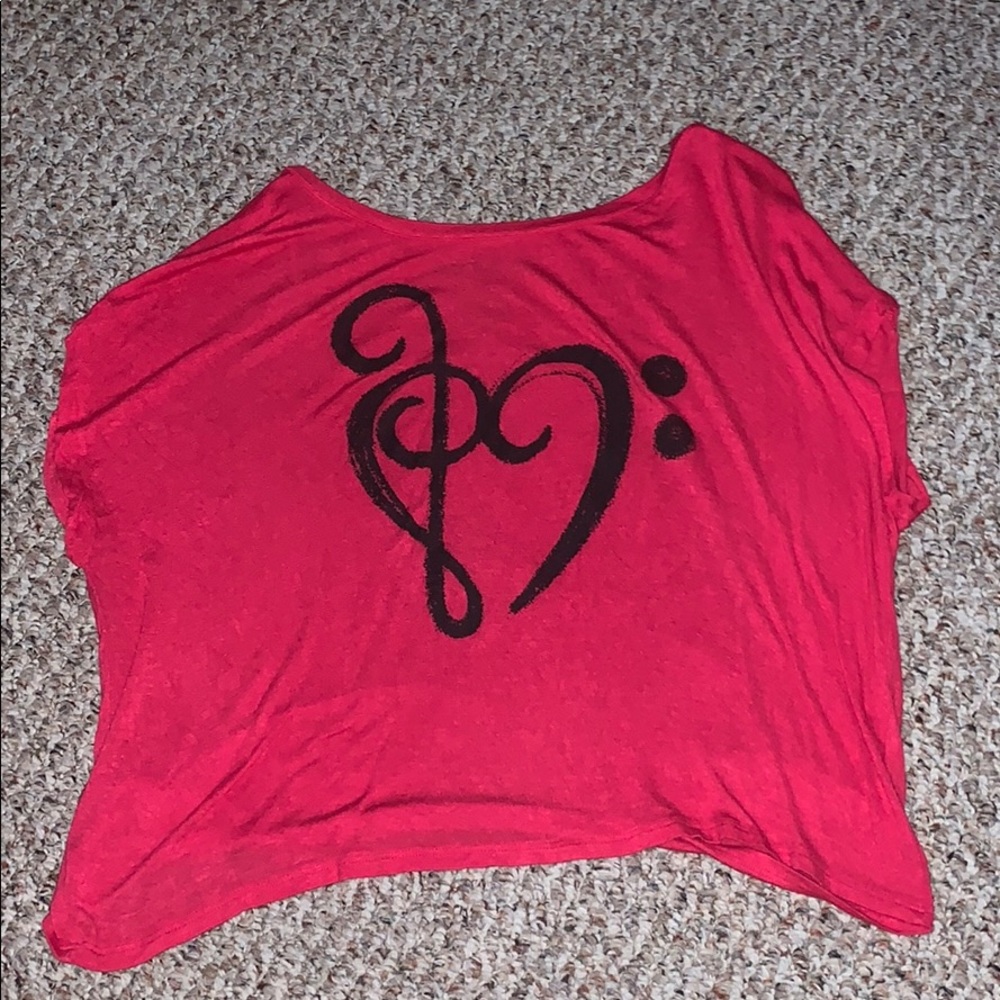 Music note cropped tee